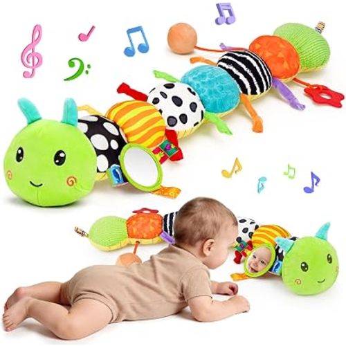 Baby Toys 0-6 Months Musical Stuffed Caterpillar Newborn Tummy Time Toys
