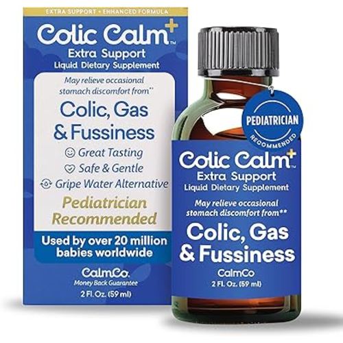 Colic Calm Plus - Gripe Water with Extra Support, Infant Gas Drops for Newborns, Colic & Upset Stomach Relief, Safe & Gentle, Baby Essentials for Digestive Health, 2 fl oz (Pack of 1)