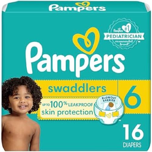 Pampers Baby Diapers - Swaddlers - Size 6, 16 Count, Ultra Absorbent Disposable Infant Diaper