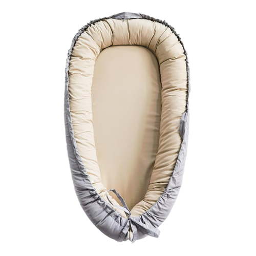 Portable 100% Breathable Cotton Safety Standards Baby Lounger, gray