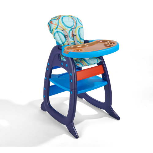 Badger Basket Envee II Baby High Chair with Play Table Conversion - Blue/Orange