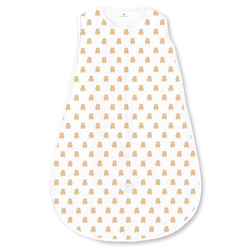Amazing Baby Cotton Sleeping Sack, Wearable Blanket with 2-way Zipper, Butterum Tiny Bears, Medium (6-12 mo)