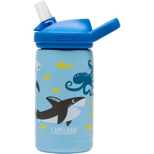 Camelbak Eddy+ Kids 12oz Insulated Stainless Steel Water Bottle for School and Everyday Use, Sharks and Friends