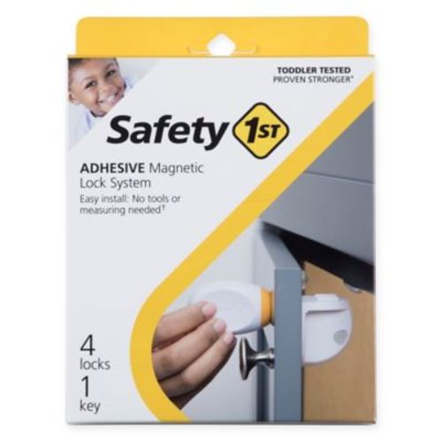 Safety 1st® 4-Pack Adhesive Magnetic Locks with Key - WHITE - 4 PACK