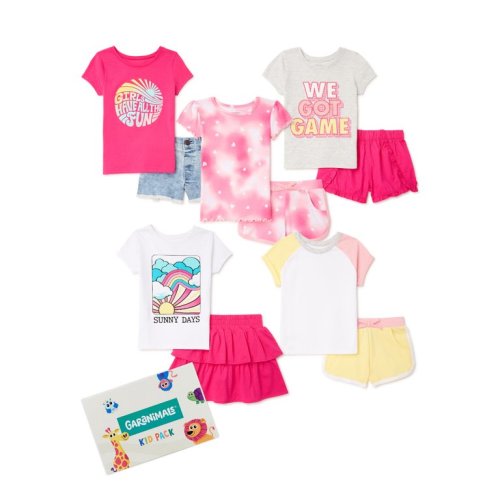 Garanimals Baby and Toddler Girls’ Mix & Match Outfits Kid Pack, 10-Piece, Sizes 12M-5T