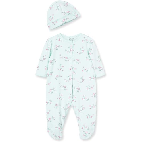 Little Me Clothes for Baby Girls' 100% Cotton Scratch-Free Tag Footie Sleeper, Preemie to 9 Months