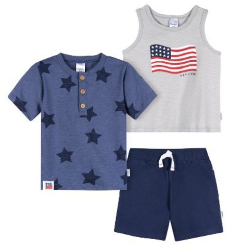 Gerber Baby Boys' 3-Piece T-Shirts & Shorts, Chasing Waves, 12 Months