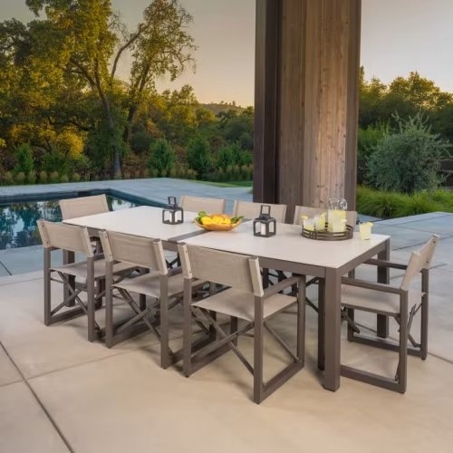 SunVilla Anchor 9-piece Outdoor Patio Dining Set with Folding Chairs | Costco