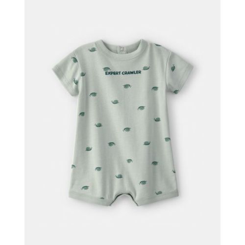 Baby Boy 'Expert Crawler' Snail Short-Sleeve Romper - Green | Carter's