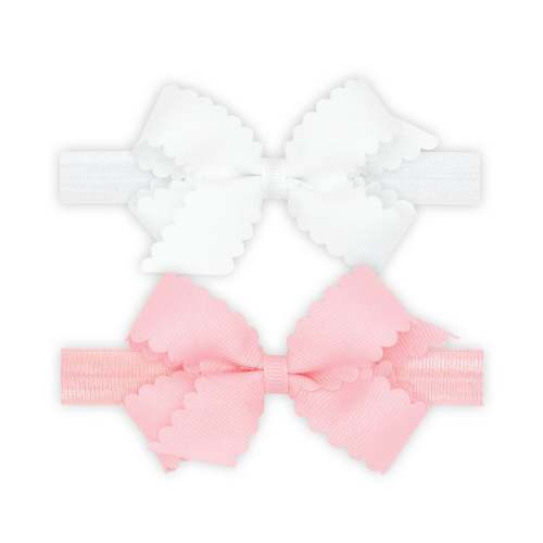 Mini Scalloped Two Pack Headband Bows