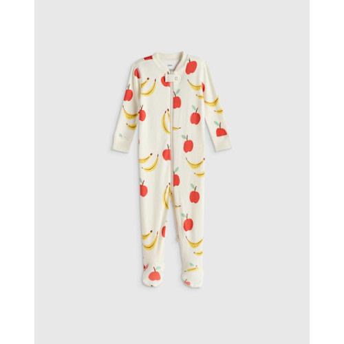100% Organic Cotton Footie Pajama in Apples & Bananas