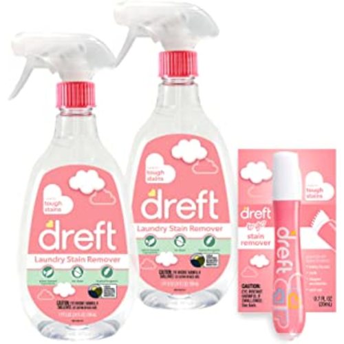 Amazon.com: Stain Remover for Baby Clothes by Dreft, 24oz Pack of 2 Laundry Stain Remover Spray + Dreft To Go Instant Stain Remover Pen, Hypoallergenic, Great for Cloth Diapers : Health & Household