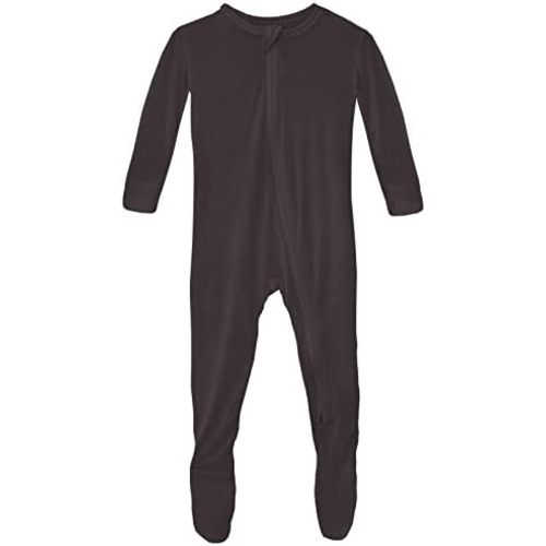 KicKee Year Round Solid Footies with Zipper, Super Soft One-Piece Jammies, Sleepwear for Babies and Kids