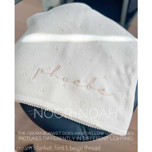 Personalized Knit Baby Blanket: Pointelle Swaddle, Newborn Gift