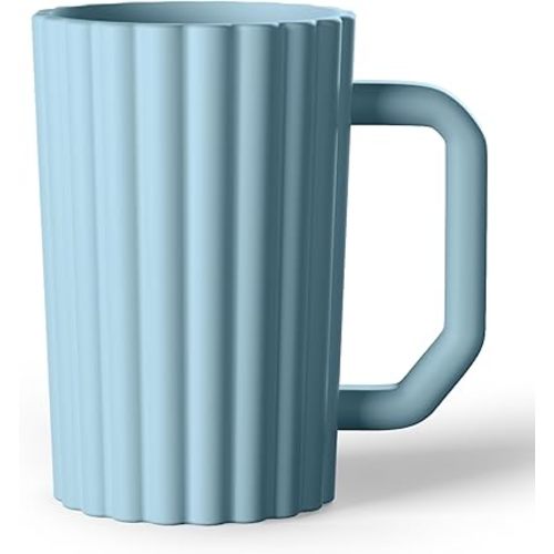 Baby Bath Rinse Cup, Silicone Body Washing Rinser Cup with Easy Grip Handle (Ether)