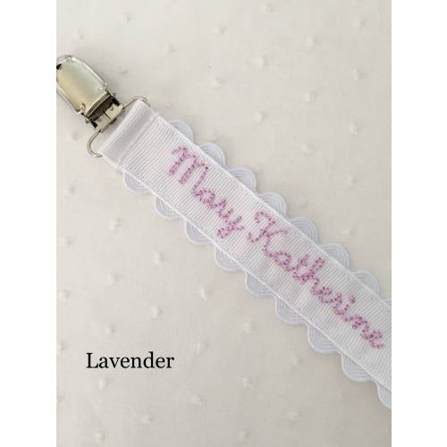 Monogrammed Pacifier Clip Holder Embroidered Name