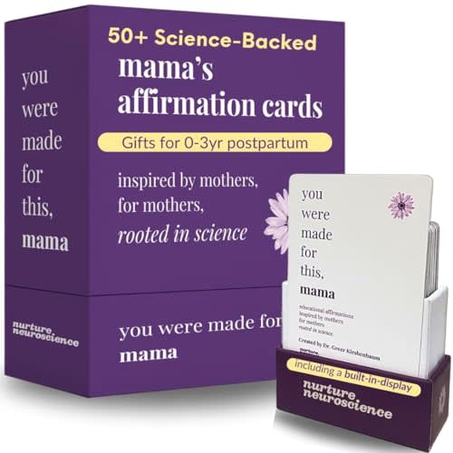 New Mom Affirmation Cards | 50+ Science-Backed Daily Affirmations for Postpartum Support | postpartum gifts for new mothers / new mom or self care gifts | baby shower present for mom | Created by a Neuroscientist