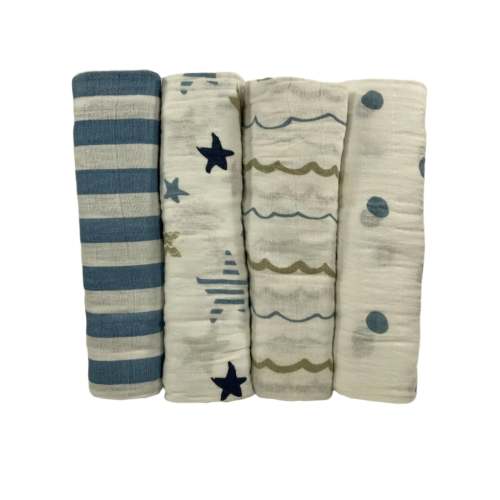Aden + Anais Cotton Muslin Swaddle, 4pk, Rockstar