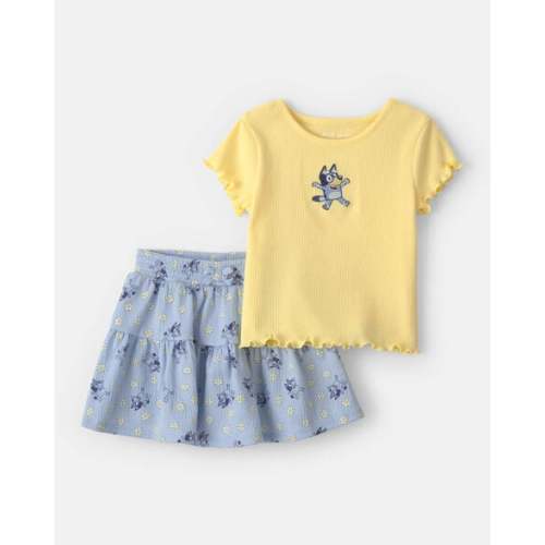 Baby Girl 2-Piece Bluey™ Top & Skort Set - Yellow/Blue | Carter's