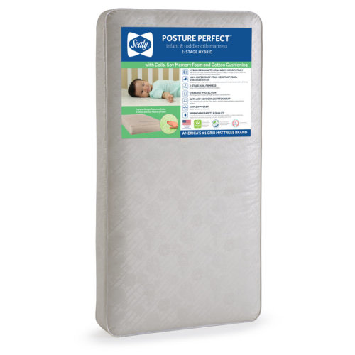 Sealy Posture Perfect 2-Stage Hybrid Waterproof Baby Crib and Toddler Mattress