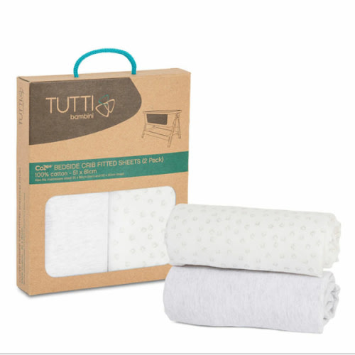 CoZee Bassinet Fitted Sheet Twin Pack in Grey Cloud | iL Tutto