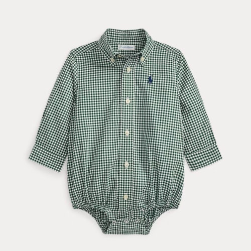 Gingham Cotton Poplin Bodysuit