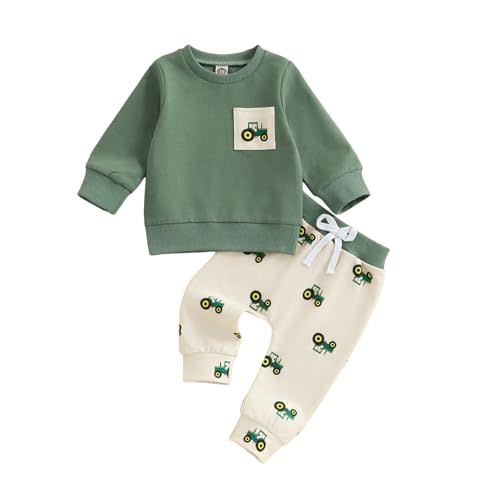fhutpw Toddler Baby Boy Clothes Funny Letter Long Sleeve Sweatshirt Pullover Top Jogger Pants Fall Winter Outfits