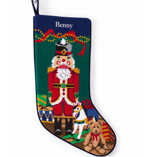 Personalized Christmas Stocking | Nostalgic Nutcracker (Classic Name- White- Benny)