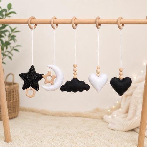Baby Gym Toys Set, Black and White Baby Toys, Montessori Baby Gym Hanging Toys, Neutral Nursery Decor, Baby Shower Gift