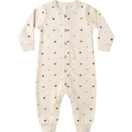 Heart Print Romper, 0-3M