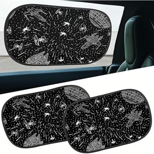 GENANY 2pcs Galaxy Window Sun Shade for Sedan SUV Truck (21x14 Inches), Sun Shades for Side Window, Accessories for Kids, Baby Window Shades, Spring Car Decor