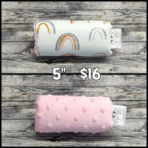 5" Watercolor Rainbow & Light Pink Minky