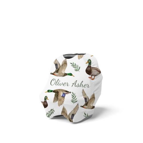 MALLARD DUCK Car Seat Cover - Personalized Baby Shower Gift Baby Bedding Fish Breastfeeding Nursing Cover Crib Nursery Bedding Set Sheet