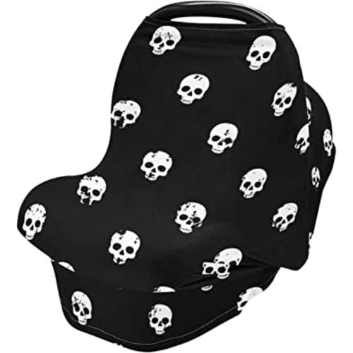 Nursing Cover Skulls Seamless Pattern Breastfeeding Soft Carseat Canopy Multi Use for Baby Car Seat Covers Canopy Shopping Cart Cover Scarf Light Blanket Stroller Cover