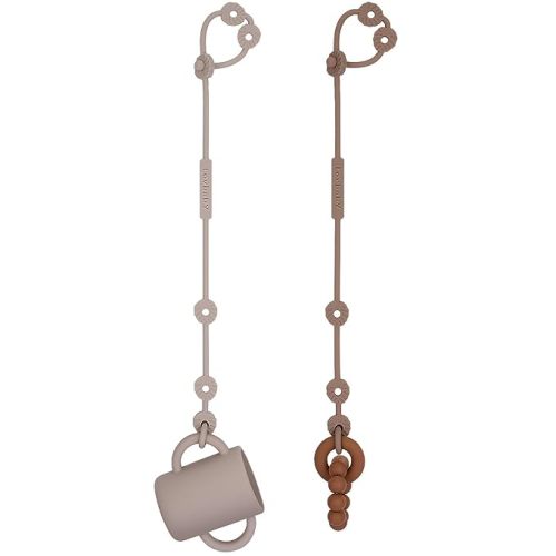 Toy Straps for Baby, Silicone Pacifier Clips, Silicone Adjustable Stretchable Pacifier Teether Straps for Strollers, High Chair, Cribs, Hanging Baskets, Car Seat, Shopping Trolley, BPA Free, 2 Pack