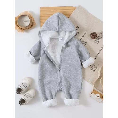 baby boy casual fleece lined plush front zip long sleeve - Temu