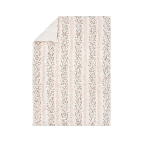 Bria Hammel Printed Rose Ruffle Vine Baby/Toddler Quilt ,36x50, Pink Multi