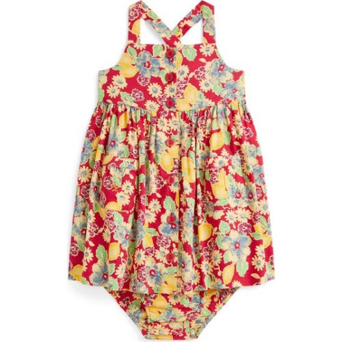 Floral Print Cotton Sundress & Bloomers Set, 3M