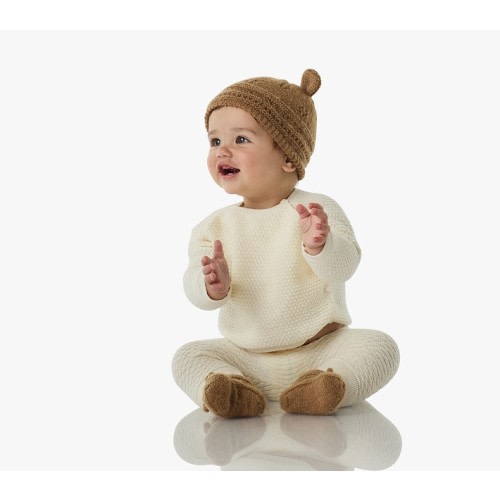Teddy Bear Hat and Bootie Set