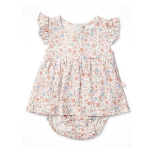 Summer Petals Frill Sleeve Bodysuit Dress