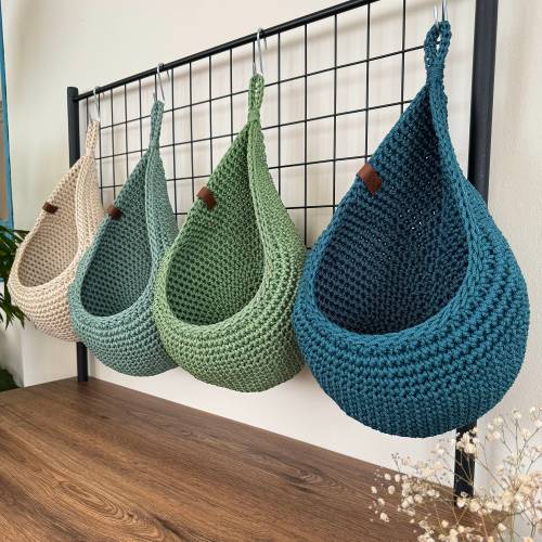 Wall Hanging Basket, Storage Basket, Bathroom Basket, Hooked Basket, Kitchen Basket, Rustic Baskets