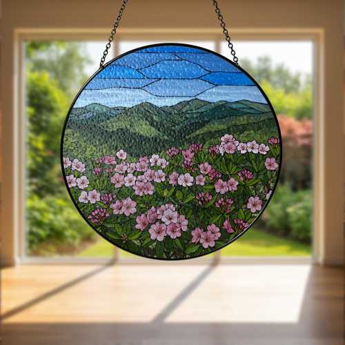 Mountain Laurel Glass Suncatcher: Wildflower Window Art
