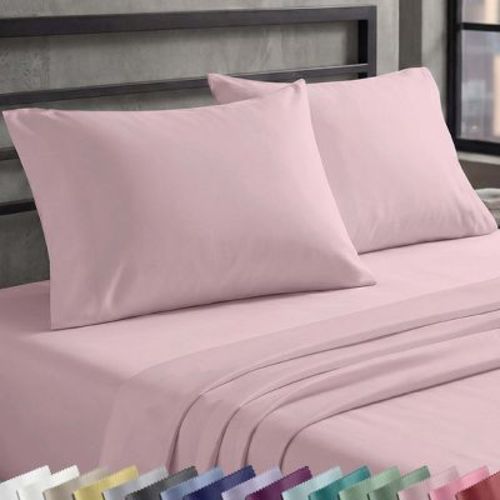 100% Cotton Pink pillowcases Standard Size / Queen Size, Set of 2 Soft & Durable Sateen Weave by California Design Den