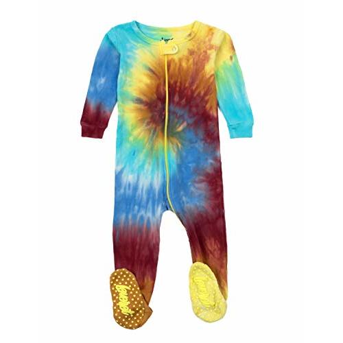 Leveret Kids & Toddler Footed Pajamas Boys Girls 100% Cotton Tie Dye 3 Months-5 Years