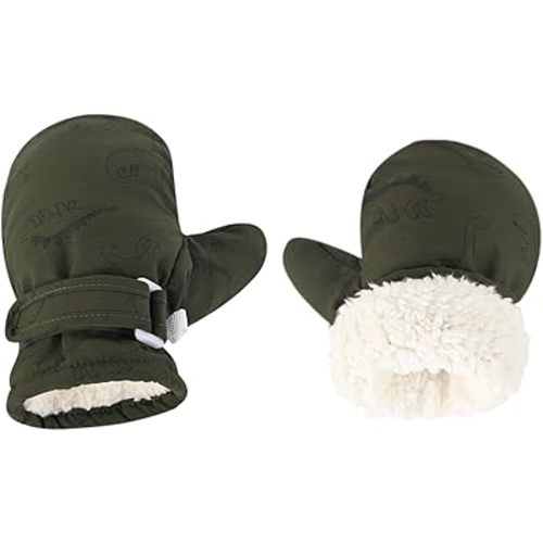 Fleece Lined Mittens for Baby Boys Girls,Baby Toddler Little Kids Winter Gloves Mittens - 2 Pair Pack