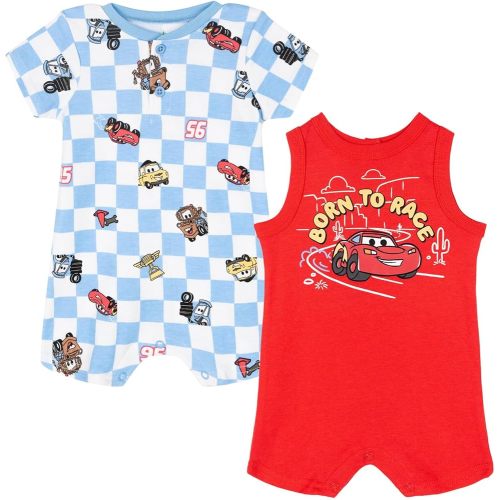 Disney Baby Boys' 2-Pack One Piece Rompers Newborn to Infant
