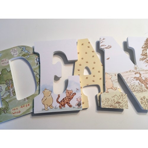 Winnie the Pooh nursery letters - Vintage letters- Pooh baby shower decor- gift- Boy or girl nursery - Name sign