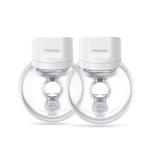 Momcozy S12 Pro Hands-Free Breast Pump Wearable, Double Wireless Pump with Comfortable Double-Sealed Flange, 3 Modes & 9 Levels Electric Pump Portable, Smart Display, 24mm, 2 Pack, Silicone, White