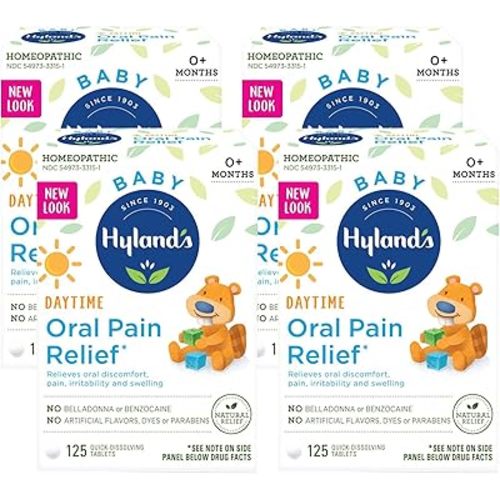 Hyland's Baby Oral Pain Relief Tablets, 125 Count Each (4)