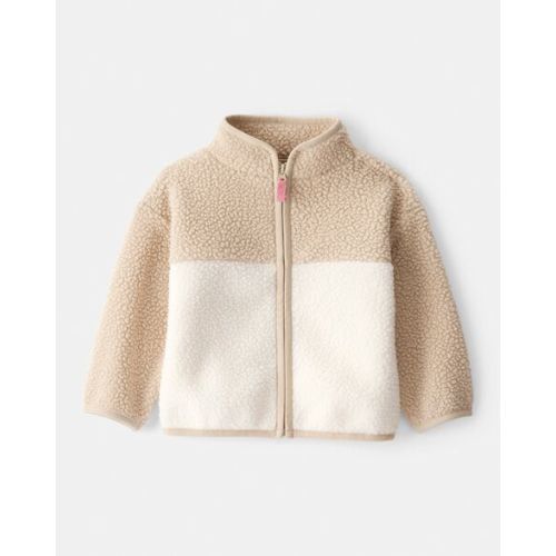 Baby Girl Color Block Microfleece Zip-Up Jacket - Brown - OshKosh B'gosh | Carter's